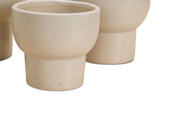 Arista Light Brown Set Of 3 Planter