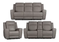 Colton Light Gray Micro Power Reclining Living Room