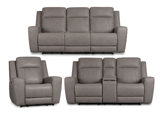 Colton Light Gray Micro Power Reclining Living Room