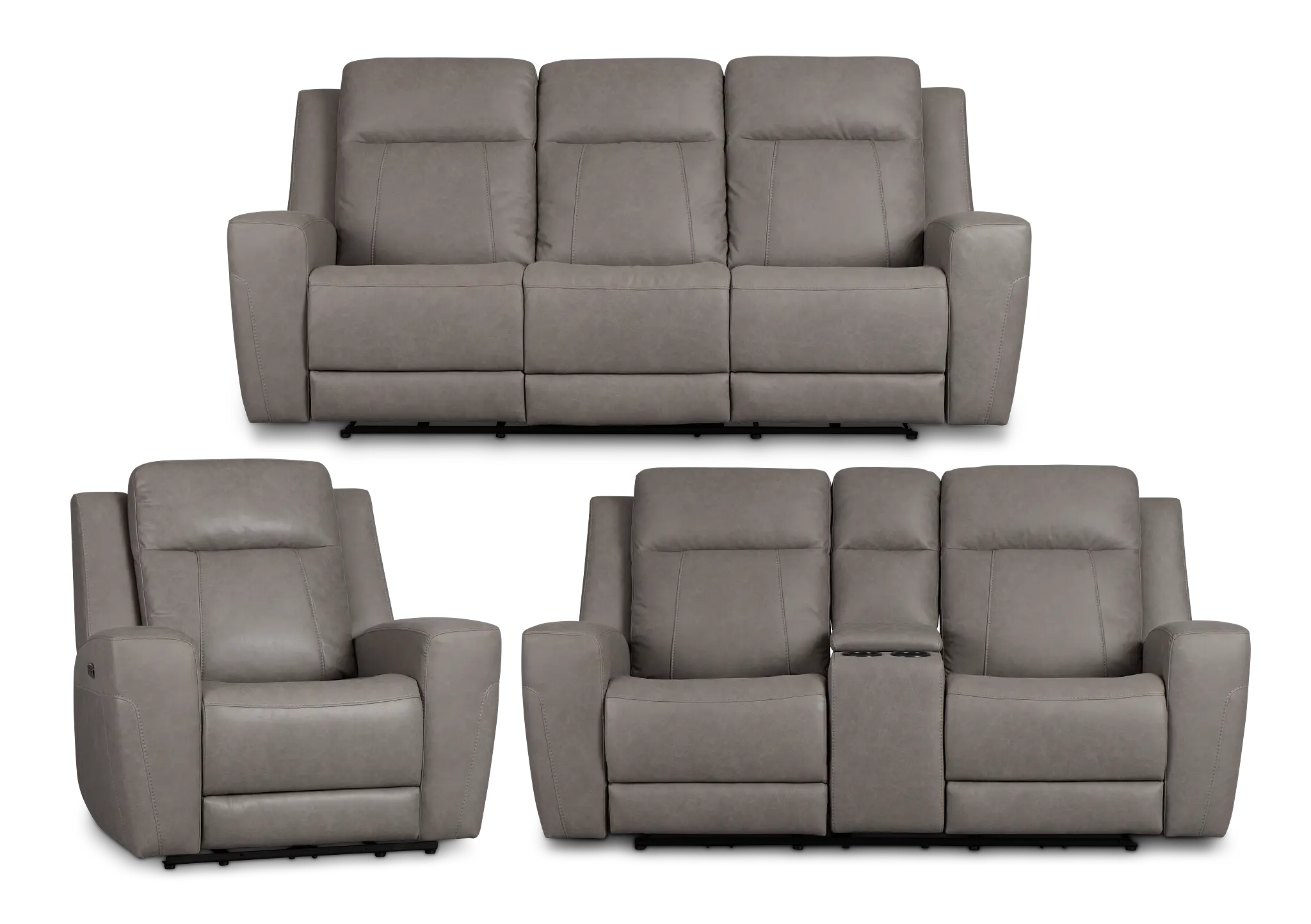 Colton Light Gray Micro Power Reclining Living Room Colton Light Gray Micro Power Reclining Living Room