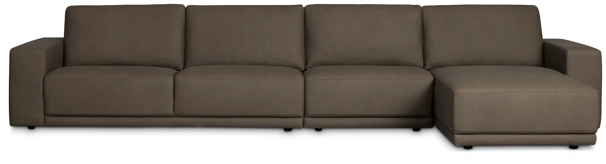 Kellan Dark Gray Leather Small Right Chaise Sectional