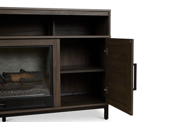 Brandon Mid Tone 60" Tv Stand With Fireplace Insert