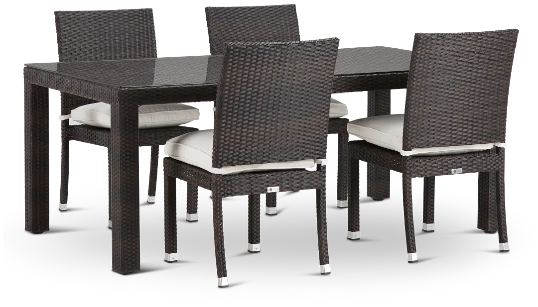 Zen White 72" Rectangular Table & 4 Chairs Zen White 72" Rectangular Table & 4 Chairs