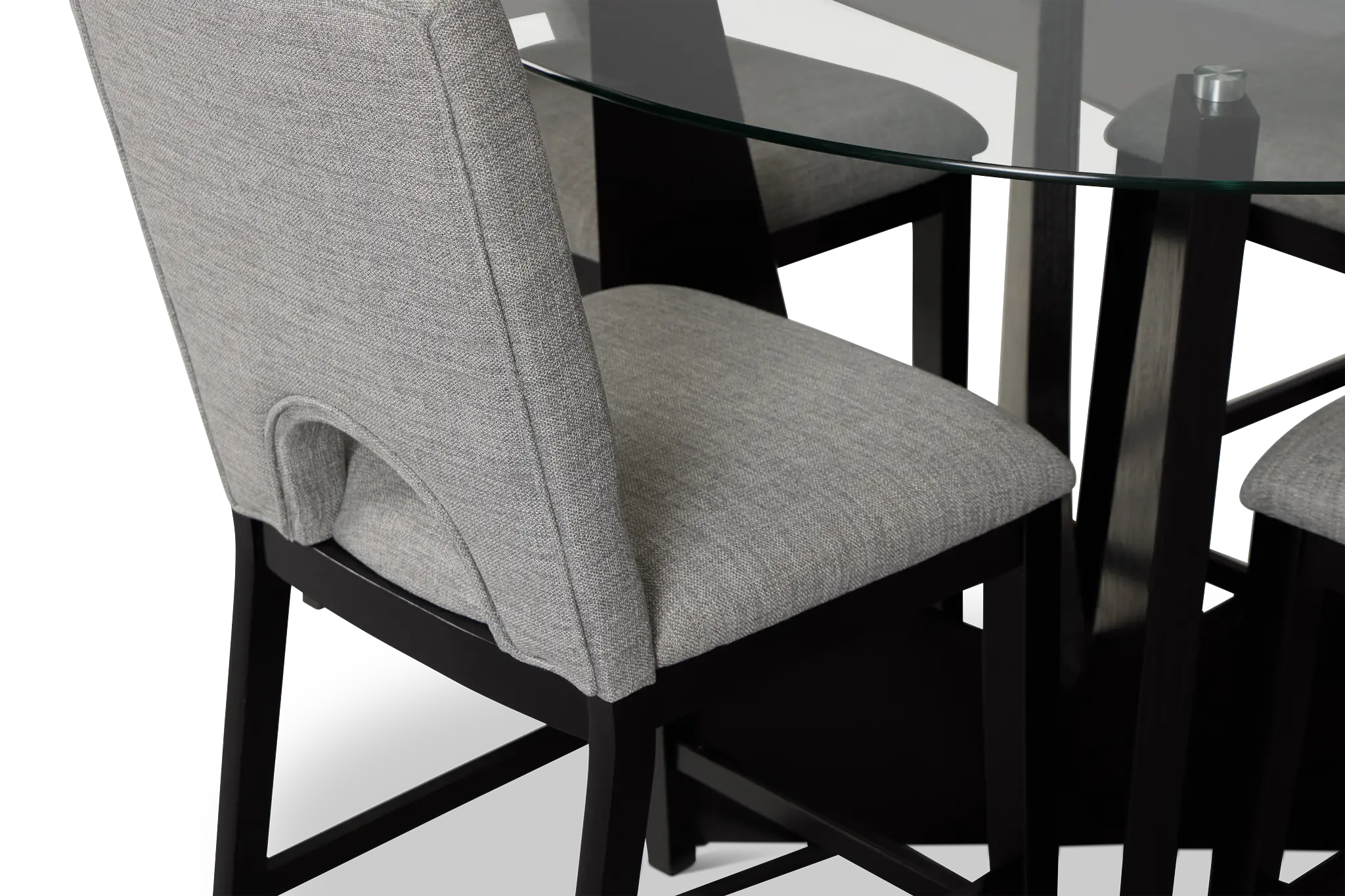 Oxford Glass High Table & 4 Upholstered Barstools Oxford Glass High Table & 4 Upholstered Barstools