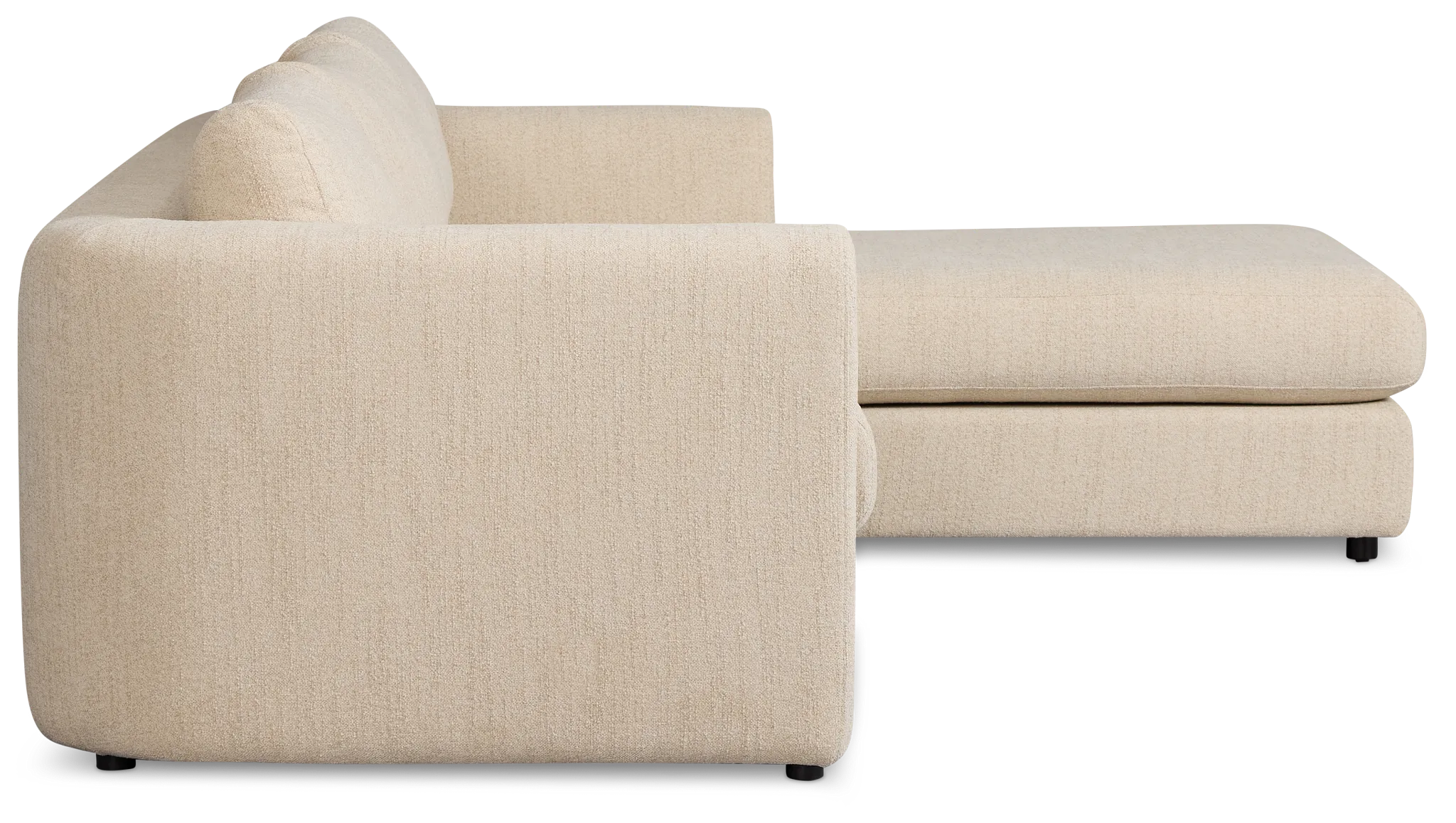 Alma Light Beige Fabric Right Chaise Sectional