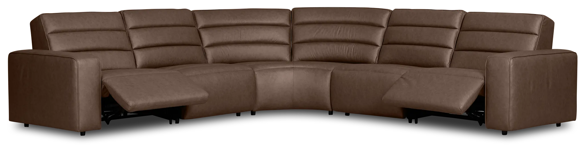 Sawyer Dark Brown Micro Small Dual Power Reclining Two-arm Sectional