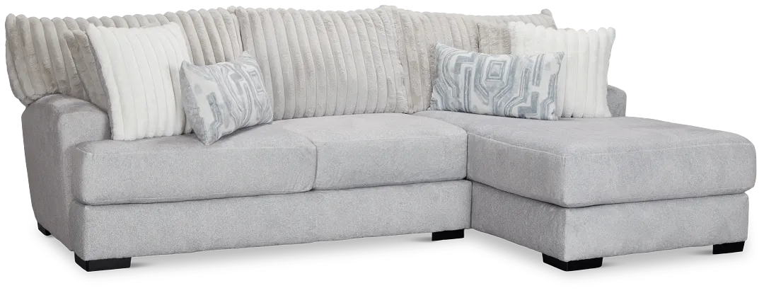 Kylie Light Gray Fabric Right Chaise Sectional