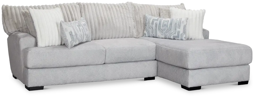 Kylie Light Gray Fabric Right Chaise Sectional Kylie Light Gray Fabric Right Chaise Sectional