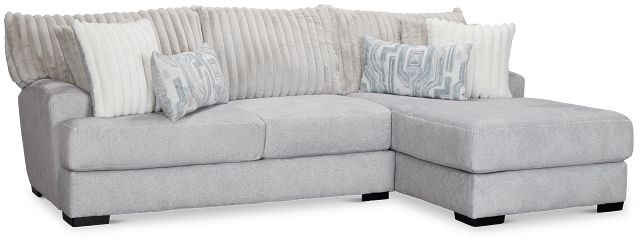 Kylie Light Gray Fabric Right Chaise Sectional