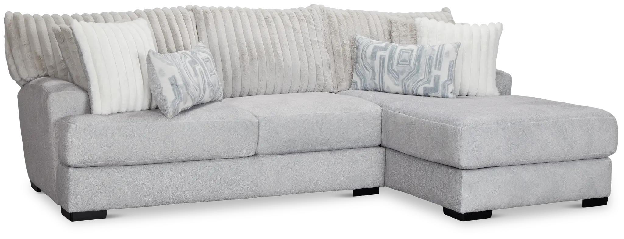 Kylie Light Gray Fabric Right Chaise Sectional Kylie Light Gray Fabric Right Chaise Sectional
