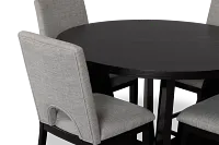Oxford Black High Table & 4 Upholstered Barstools