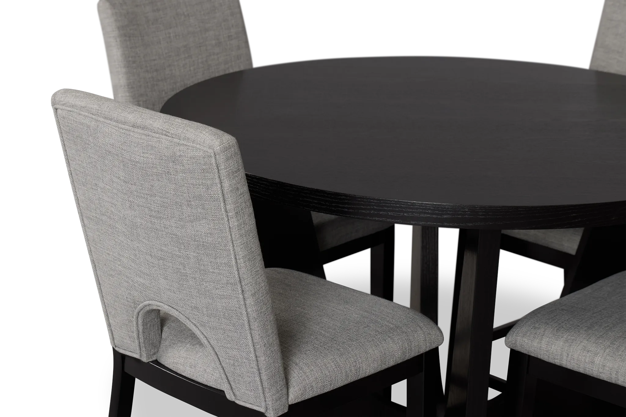 Oxford Black High Table & 4 Upholstered Barstools