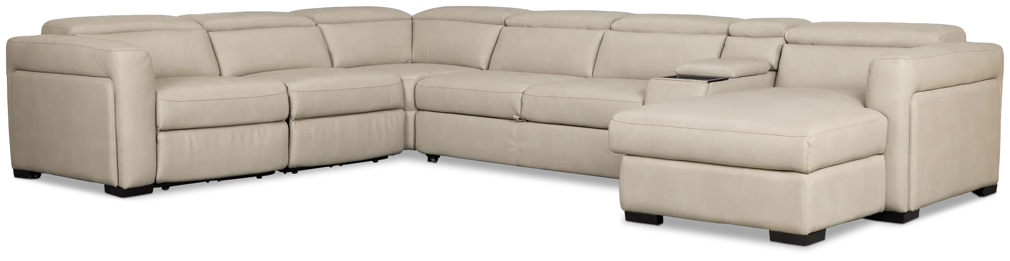 Melody Light Gray Storage Medium Right Power Reclining Chaise Sleeper Sect