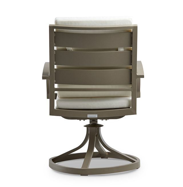 Raleigh White Swivel Arm Chair