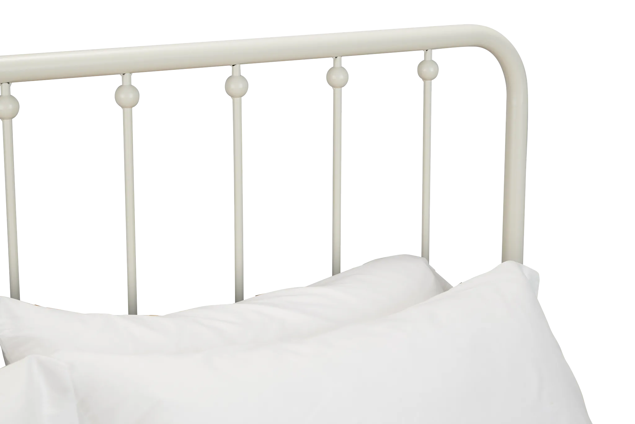 Rory White Metal Panel Bed