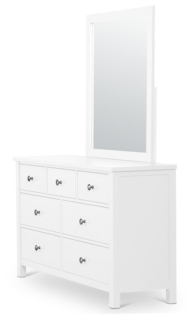 Charleston White Dresser & Mirror