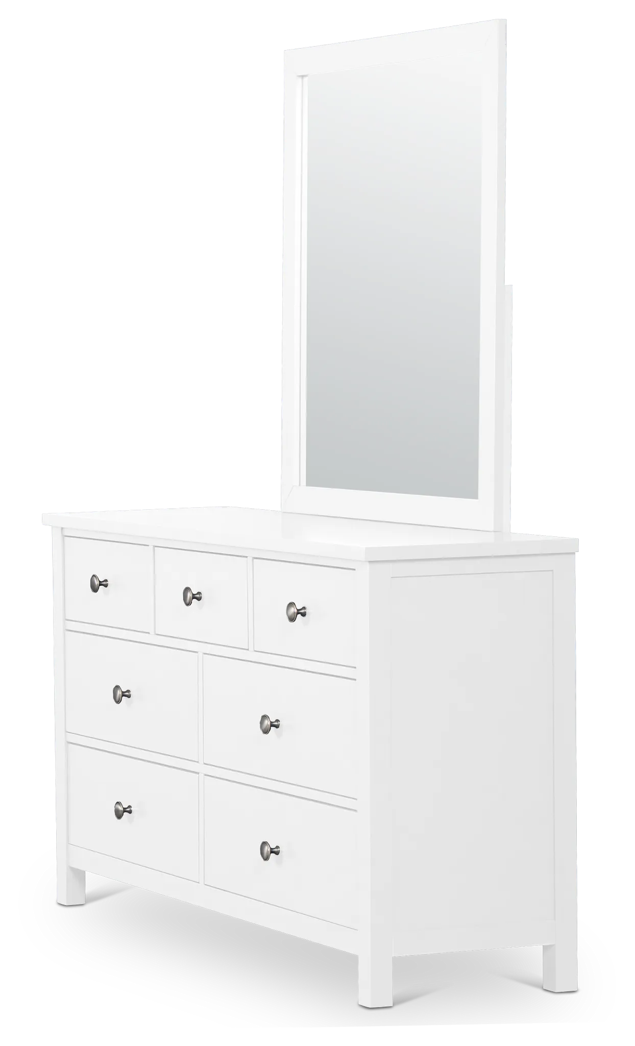 Charleston White Dresser & Mirror