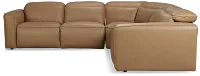Ryland Brown Lthr/vinyl Small Two-arm Power Reclining Sectional