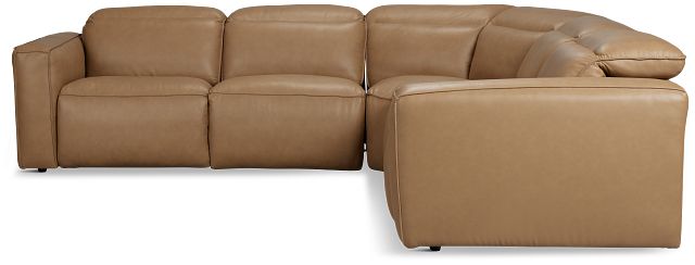 Ryland Brown Lthr/vinyl Small Two-arm Power Reclining Sectional