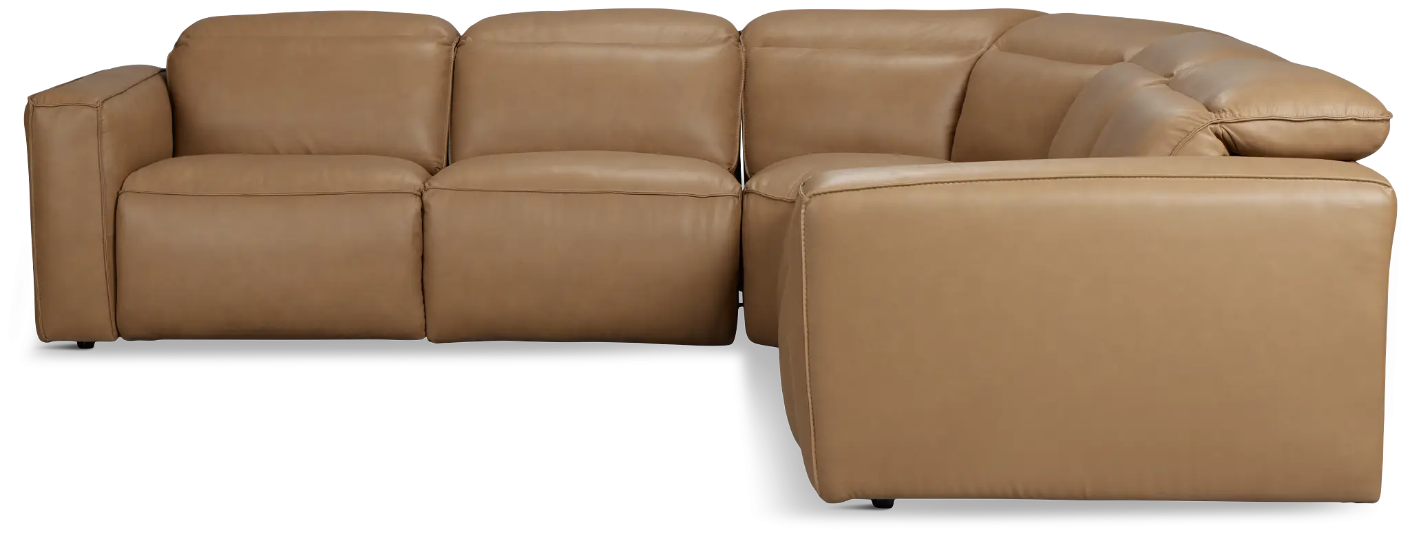 Ryland Brown Lthr/vinyl Small Two-arm Power Reclining Sectional Ryland Brown Lthr/vinyl Small Two-arm Power Reclining Sectional