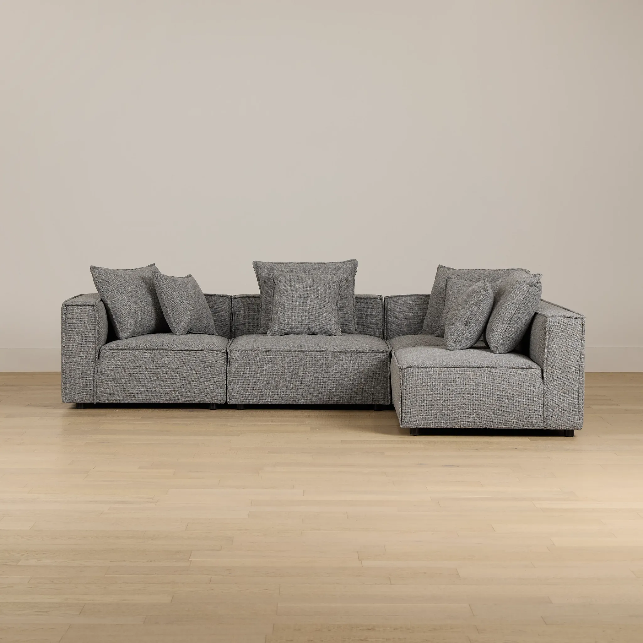 Tatum Gray Fabric 4-piece Modular Sectional