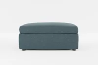 Destin Elevation Dark Blue Fabric Cocktail Ottoman