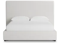 Grayton Linen Light Beige 54" Upholstered Platform Bed