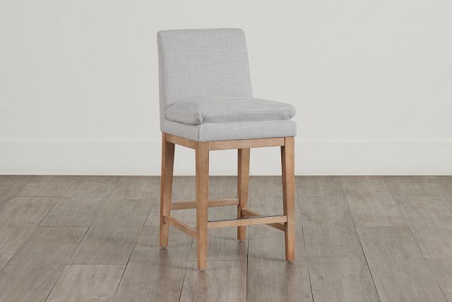 Willow Light Gray Fabric 24" Upholstered Barstool