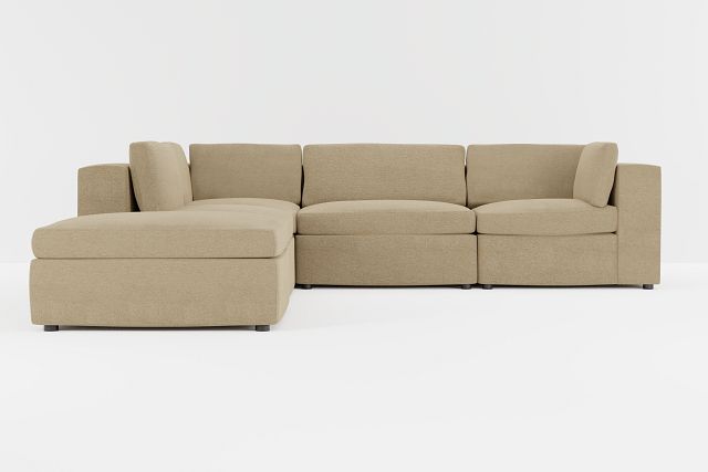 Destin Elite Taupe Fabric 5pc Bumper Sectional