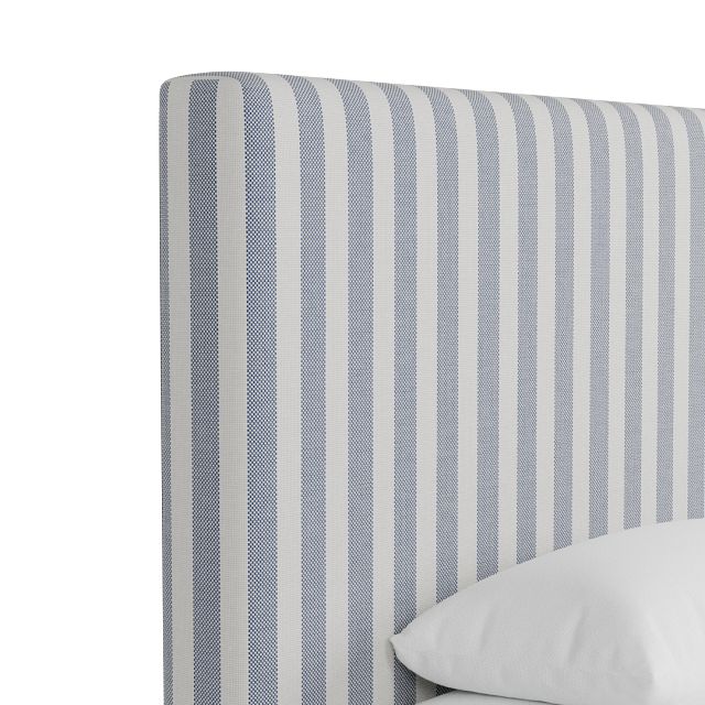 Grayton Sea Lane Dark Blue 54" Upholstered Platform Bed
