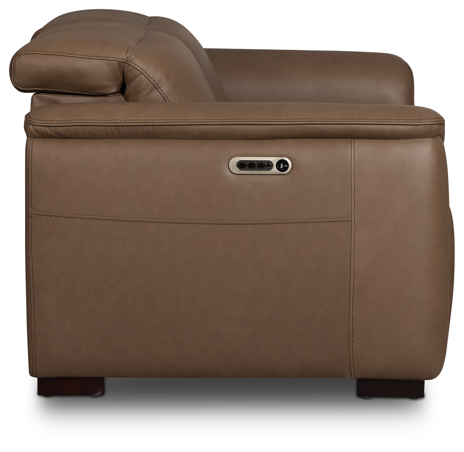 Flexsteel Brodie Dark Brown Lthr/vinyl Power Reclining Loveseat