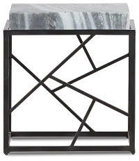 Shades Gray Marble Accent Table
