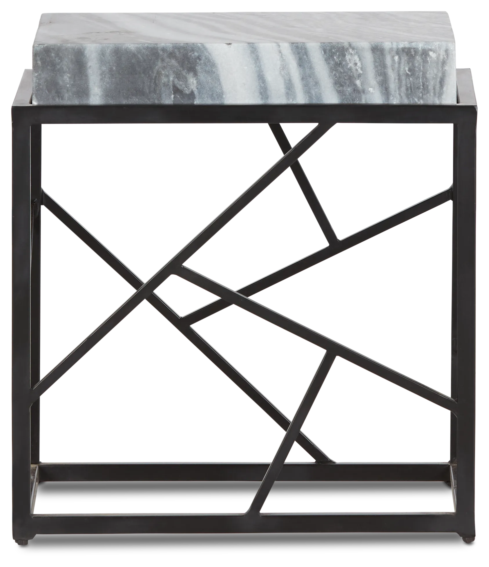 Shades Gray Marble Accent Table