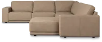 Kellan Taupe Leather Medium Right Chaise Sectional