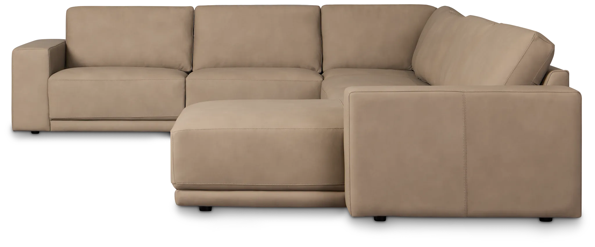 Kellan Taupe Leather Medium Right Chaise Sectional