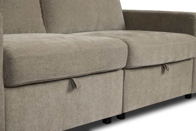 Addie Gray Fabric Small 2-arm Storage Sectional