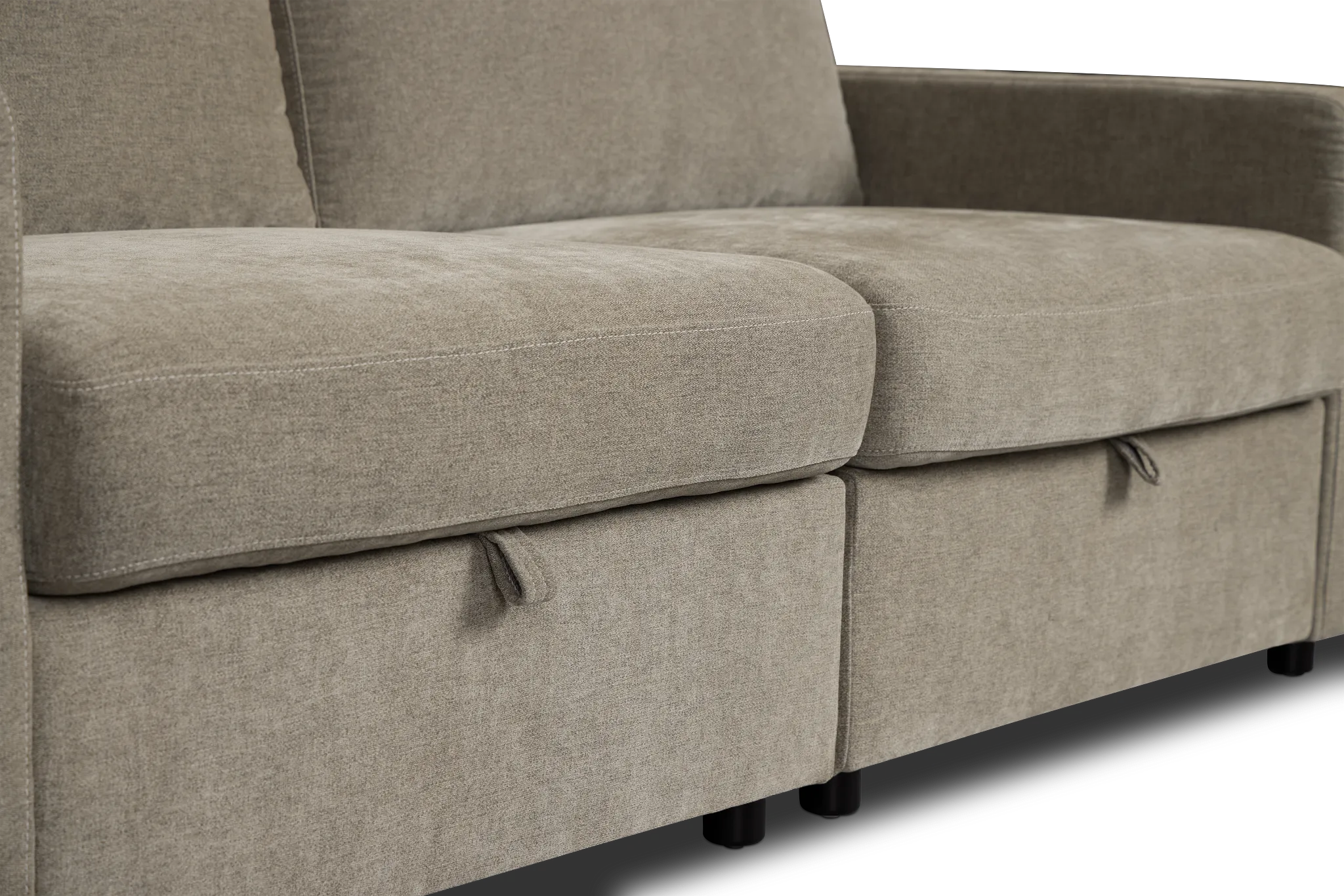 Addie Gray Fabric Small 2-arm Storage Sectional