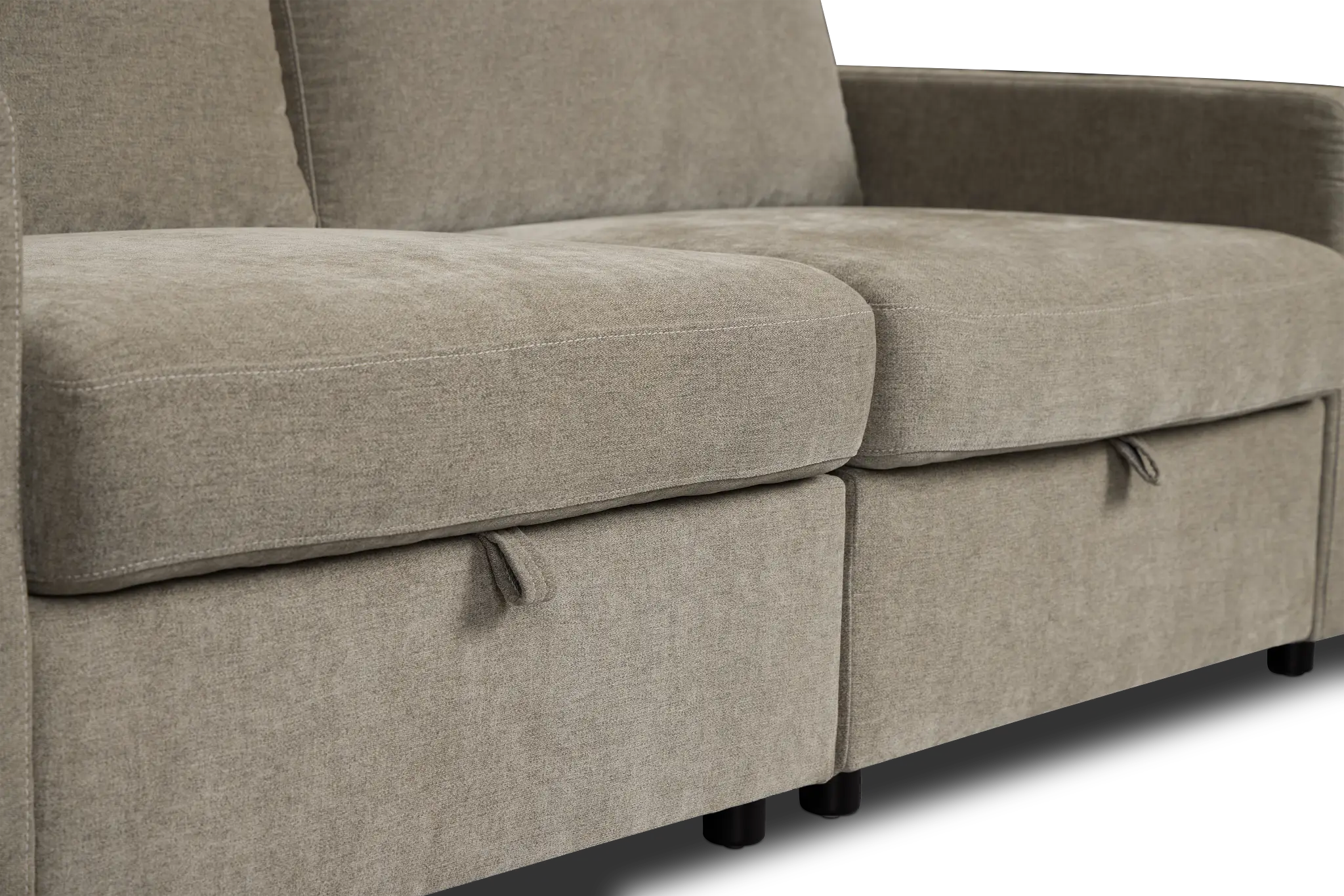 Addie Gray Fabric Small 2-arm Storage Sectional Addie Gray Fabric Small 2-arm Storage Sectional