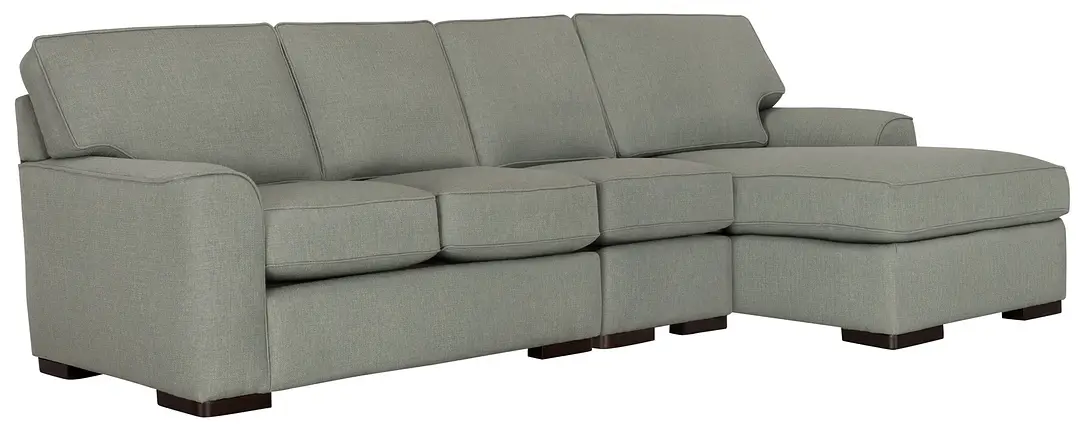 Austin Green Fabric Small Right Chaise Sectional Austin Green Fabric Small Right Chaise Sectional