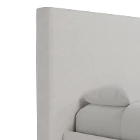Grayton Linen Light Beige 54" Upholstered Platform Bed