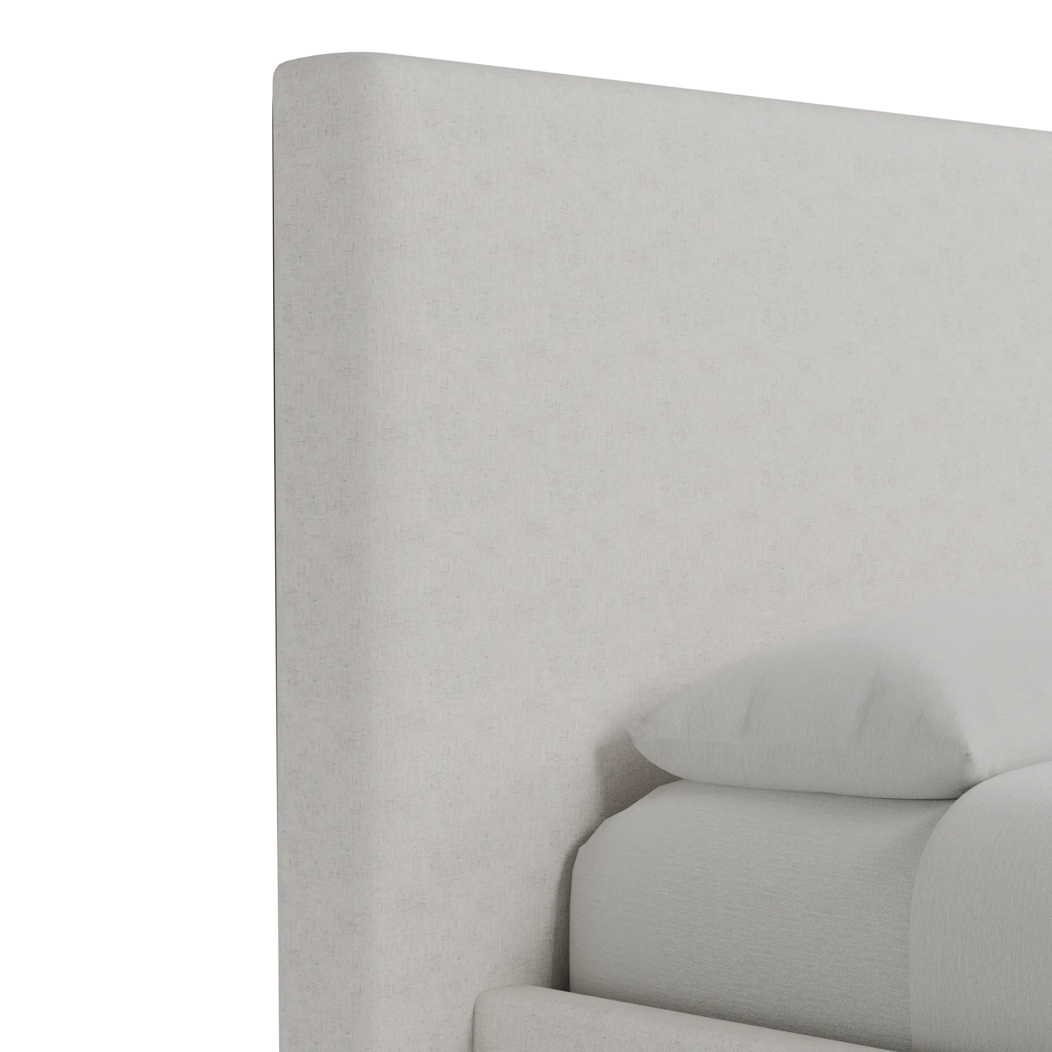 Grayton Linen Light Beige 54" Upholstered Platform Bed