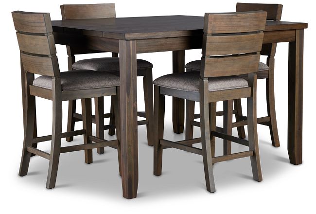 Sienna Gray High Table & 4 Barstools