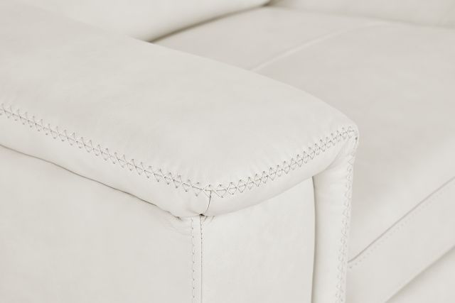 Ainsley White Leather Power Reclining Sofa