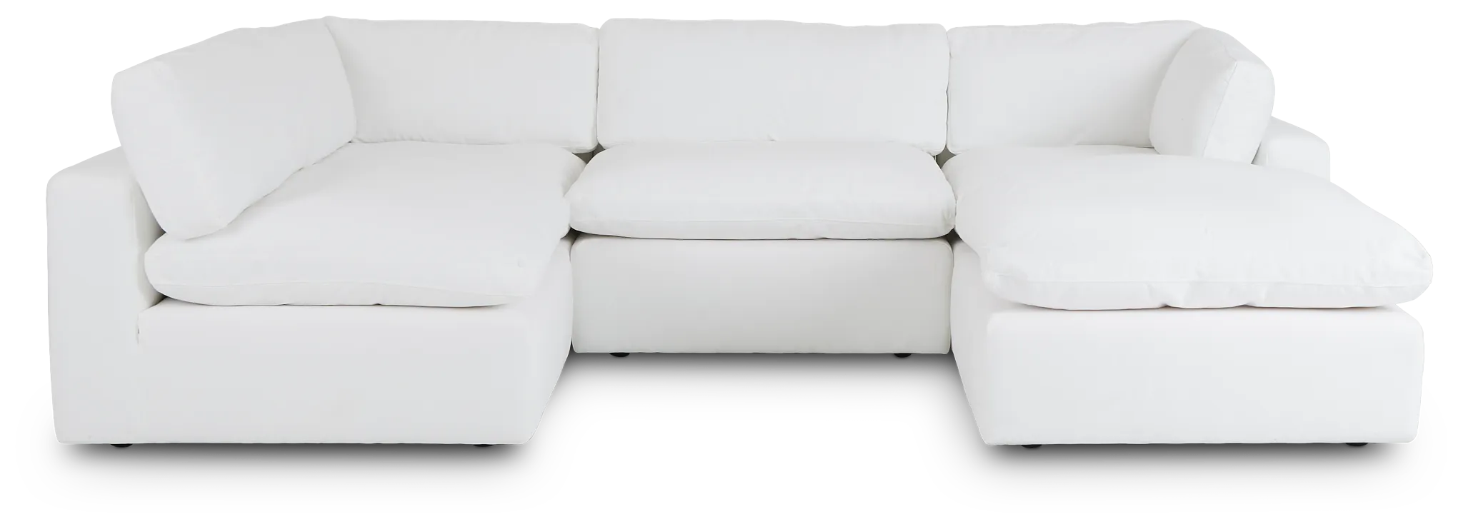 Grant White Fabric 5pc Bumper Sectional