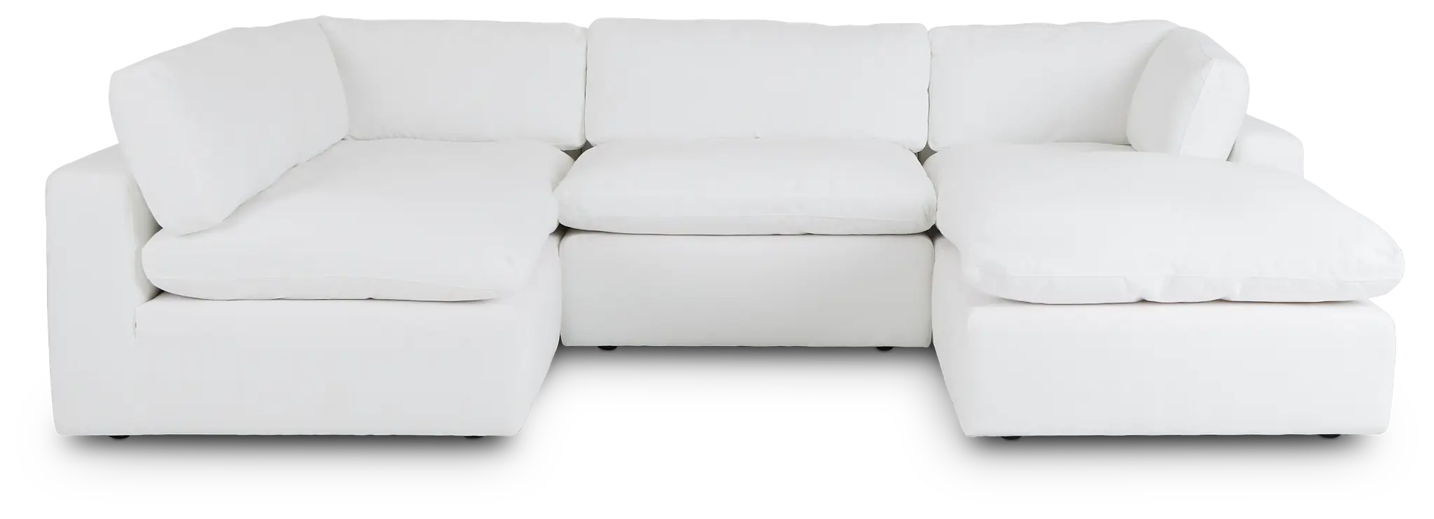 Grant White Fabric 5pc Bumper Sectional Grant White Fabric 5pc Bumper Sectional