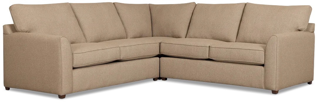 Tate Brown Fabric Medium Right Chaise Memory Foam Sleeper Sectional