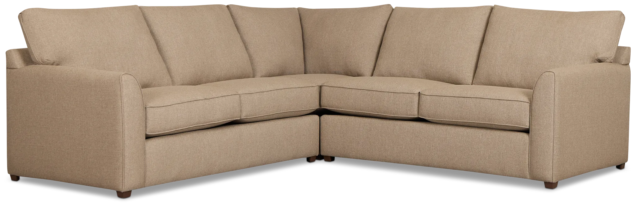 Tate Brown Fabric Medium Right Chaise Memory Foam Sleeper Sectional
