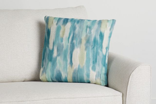 Berra Blue Fabric 18" Accent Pillow