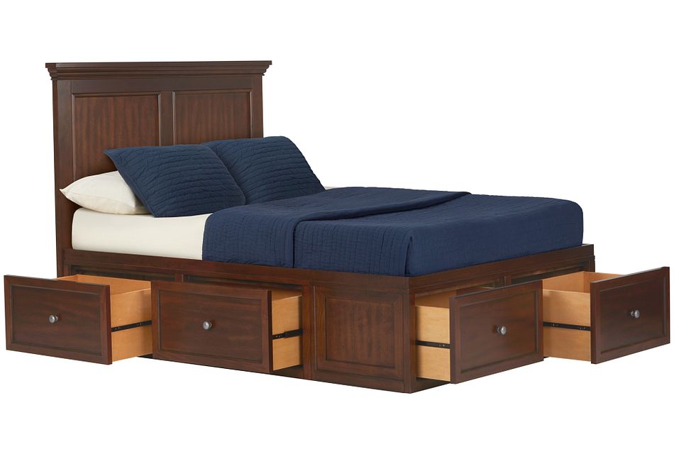 Spencer Mid Tone 6 Drawer Platform Storage Bed Baby Kids Beds City Furniture