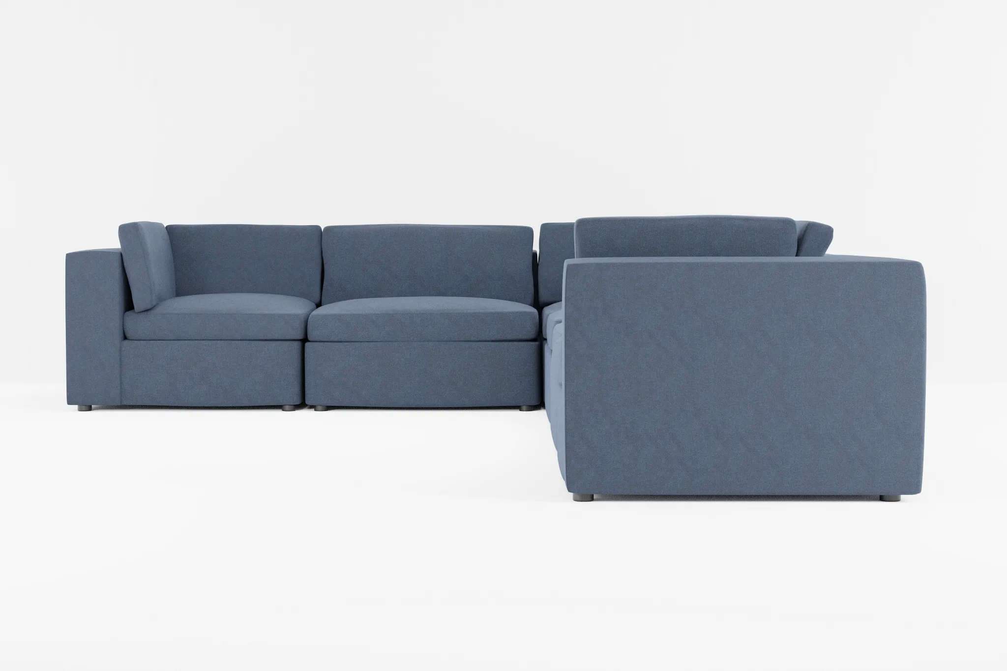 Destin Maguire Blue Fabric 6-piece Modular Sectional